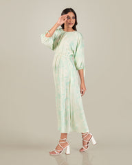 INAYA-TIE-SLEEVE BACK DETAIL MAXI DRESS