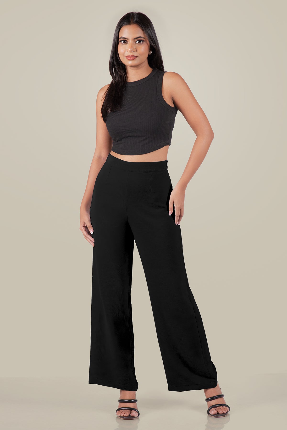 UGA-High Waist Wide Leg  Pants