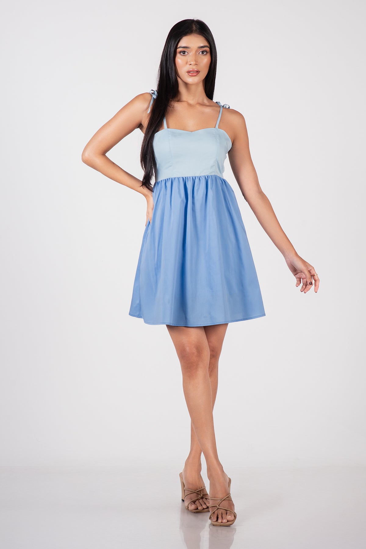XENA-Tie-Shoulder Mini Dress