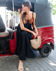 FAYE-CONTRAST TASSEL MAXI DRESS