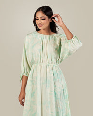INAYA-TIE-SLEEVE BACK DETAIL MAXI DRESS