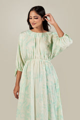 INAYA-TIE-SLEEVE BACK DETAIL MAXI DRESS