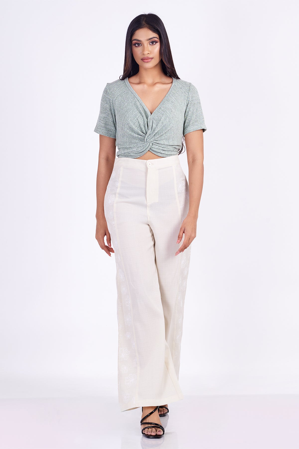 LAGARTHA-Floral Panel Pant