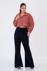 NAINA-Cropped Button-Up Top