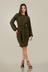 Willow- Front Tie-Waist Midi Dress