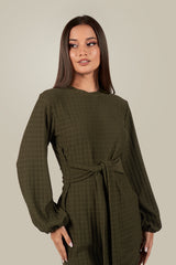 Willow- Front Tie-Waist Midi Dress