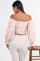 FAWN-OFF-SHOULDER CROP TOP