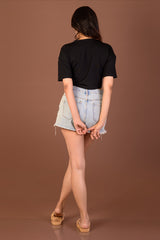CELYRA-Lace-Up Crop Top