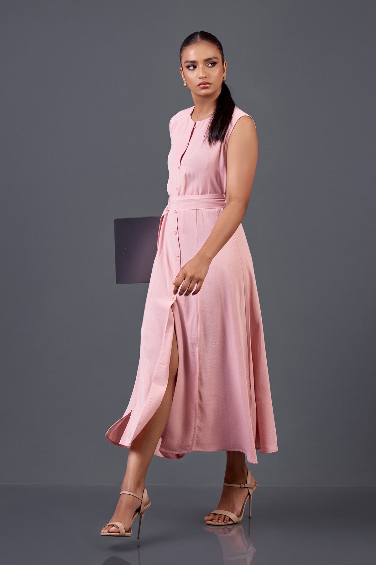 JASMINE - MIDI DRESS WITH BELT DETAIL