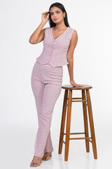 MARIGOLD-CHECK TWO PIECE CO-ORD SET