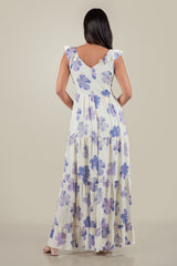 HEATHER-Floral Tiered Ruffle Maxi Dress