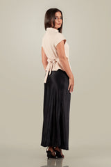 TIARA-Belt Detail High Neck Top