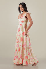 HEATHER-Floral Tiered Ruffle Maxi Dress