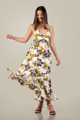 LIORA-Strappy Floral Flow Maxi Dress