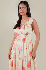 HEATHER-Floral Tiered Ruffle Maxi Dress