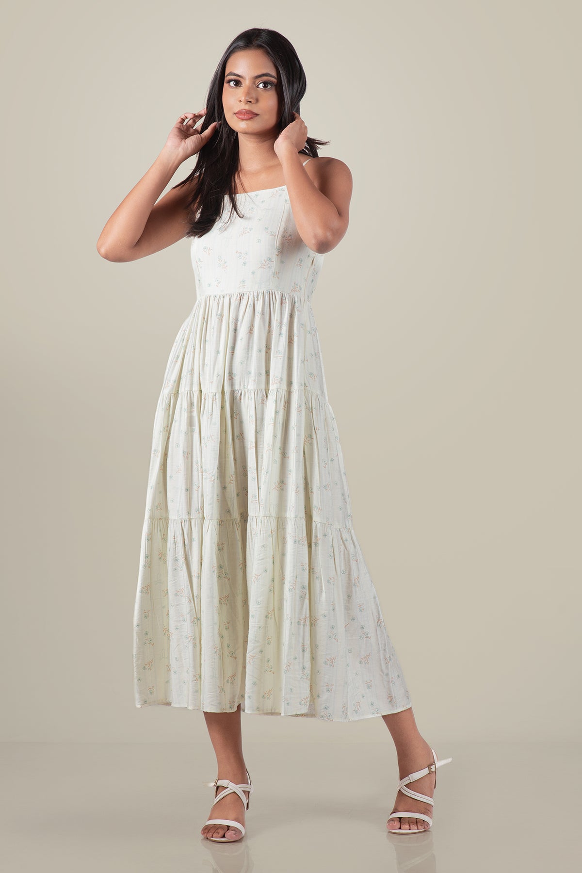 OPELLA -Tiered Floral  Maxi Dress