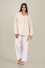 HAZEL-LACE TRIM STRAIGHT -LEG PANT