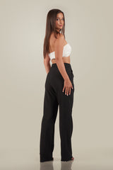 Sandra-High-Waist Straight Fit Trousers