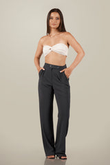 Sandra-High-Waist Straight Fit Trousers