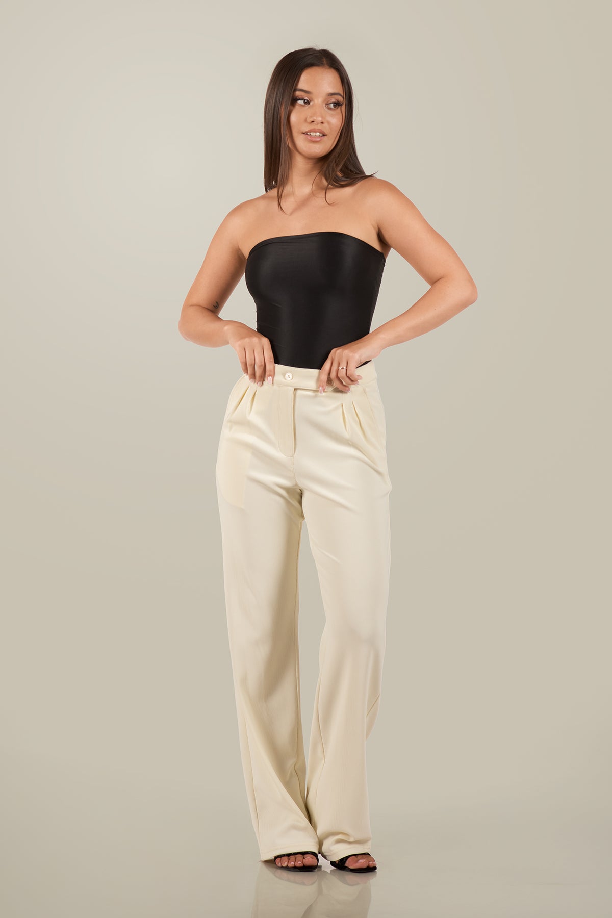 Sandra-High-Waist Straight Fit Trousers