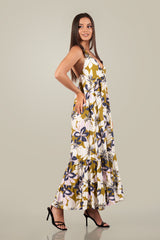 LIORA-Strappy Floral Flow Maxi Dress