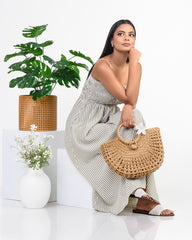 BLAIR-FRONT SMOCKED MIDI DRESS