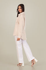 HAZEL-LACE TRIM STRAIGHT -LEG PANT
