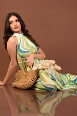 LINDY-Tropical Wave Maxi Dress