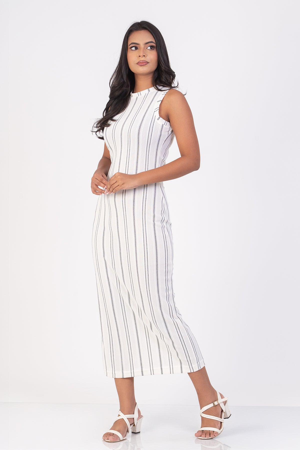 CLEO-STRIPE BODYCON DRESS