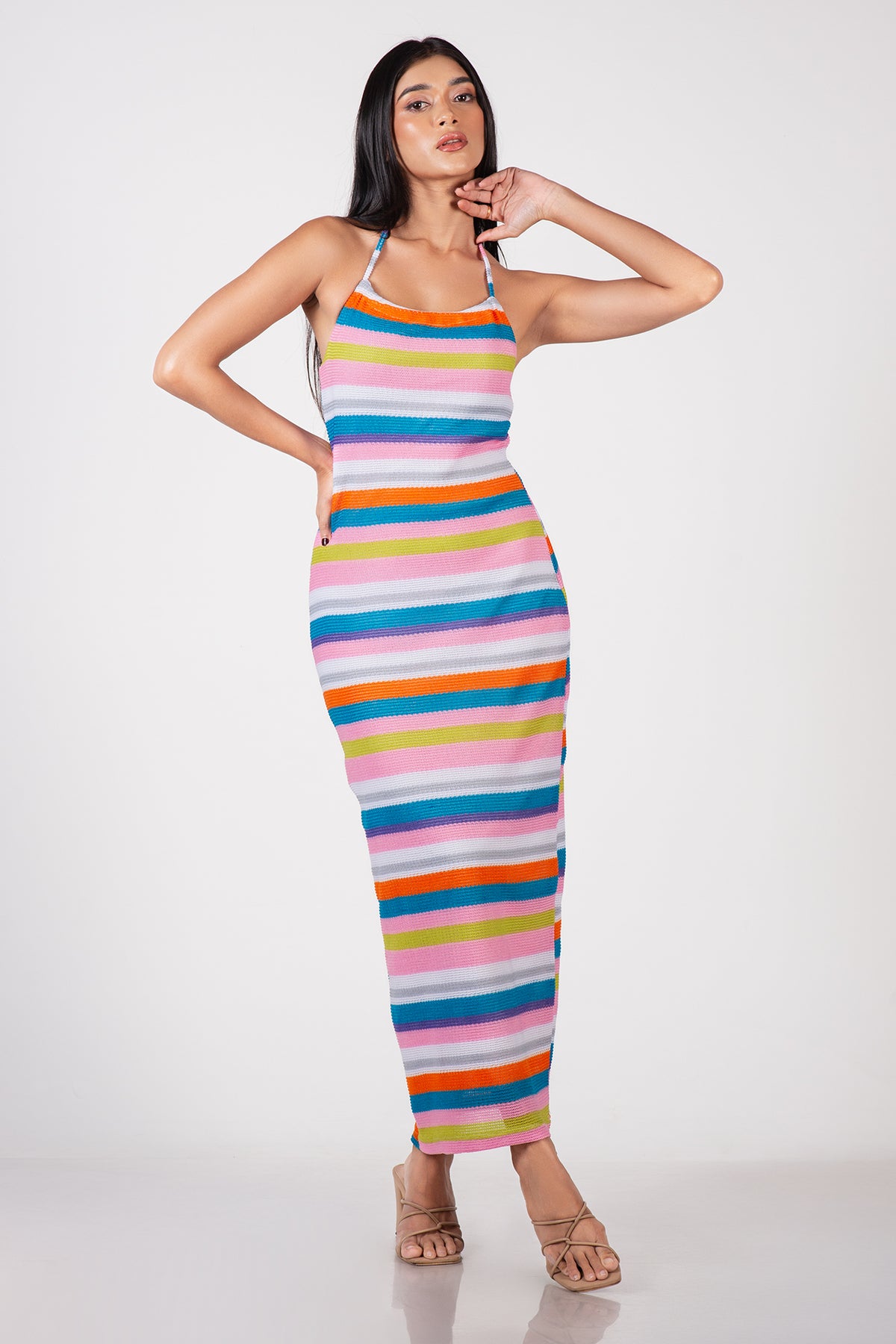 ELINA-Rainbow Breeze Maxi Dress