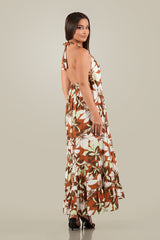 LIORA-Strappy Floral Flow Maxi Dress
