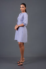 ALISA - MINI DRESS WITH NECK TIE DETAIL