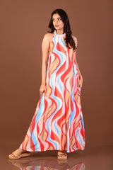 LINDY-Tropical Wave Maxi Dress