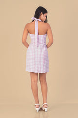 AMELIA-Check Mini Dress