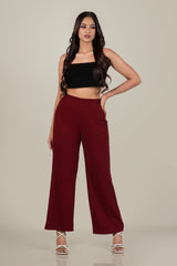 Marisol-BACK POCKET WIDE LEG PANT