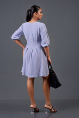 ALISA - MINI DRESS WITH NECK TIE DETAIL