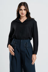 LUXE-DECORATIVE FRONT EYELET PANT
