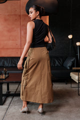 FRONT SLIT CARGO SKIRT