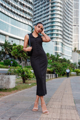 CHAPEL COLLAR MIDI DRESS