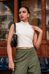 HIGH NECK CROP TOP