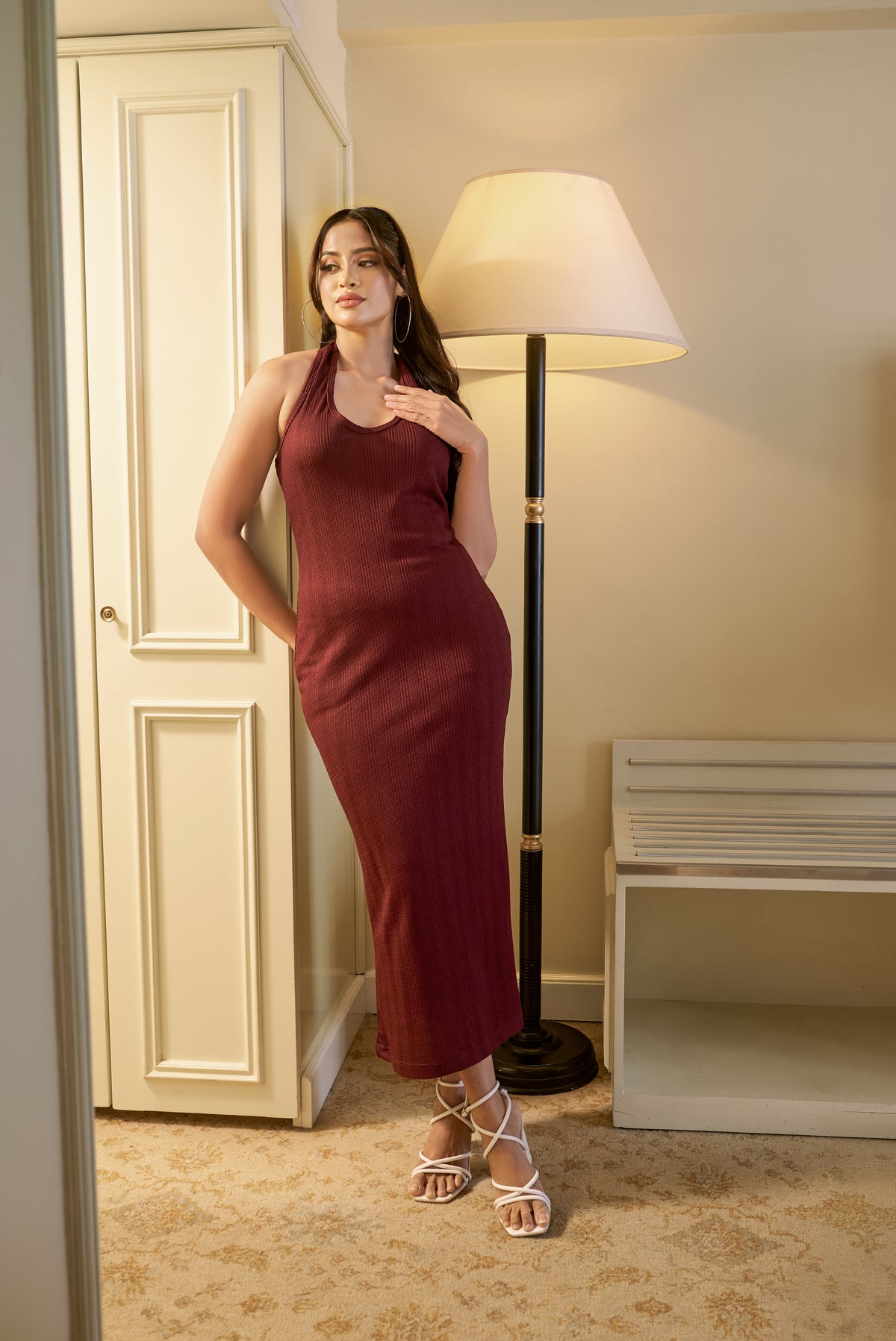 LUX-BACK TIE UP MAXI DRESS
