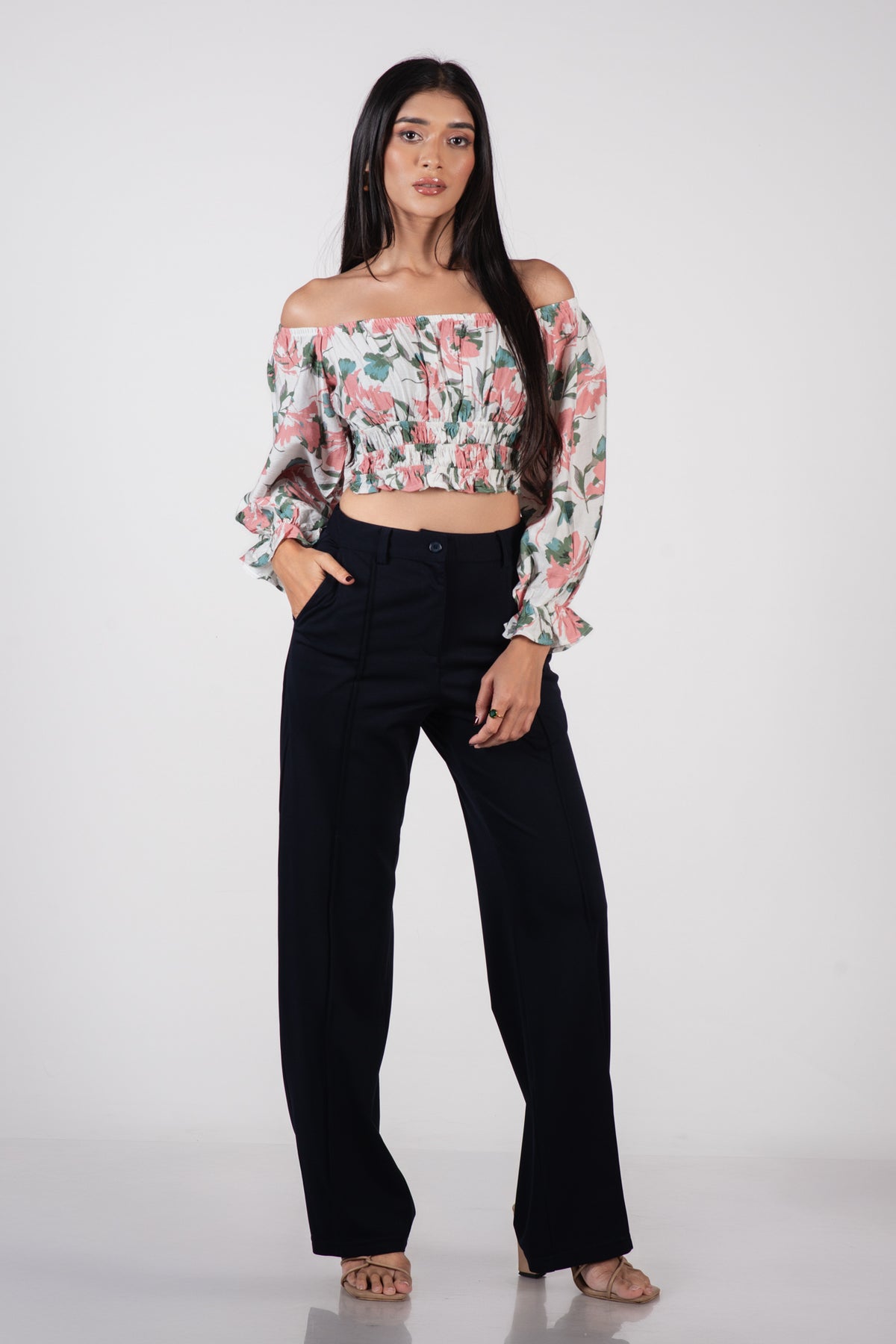 STELLA-Flora Off-Shoulder Top