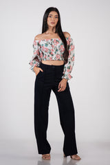 STELLA-Flora Off-Shoulder Top