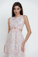 Blush bloom cutout dress