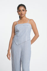 PERRY- ASYMETRICAL PINSTRIPE JUMPSUIT