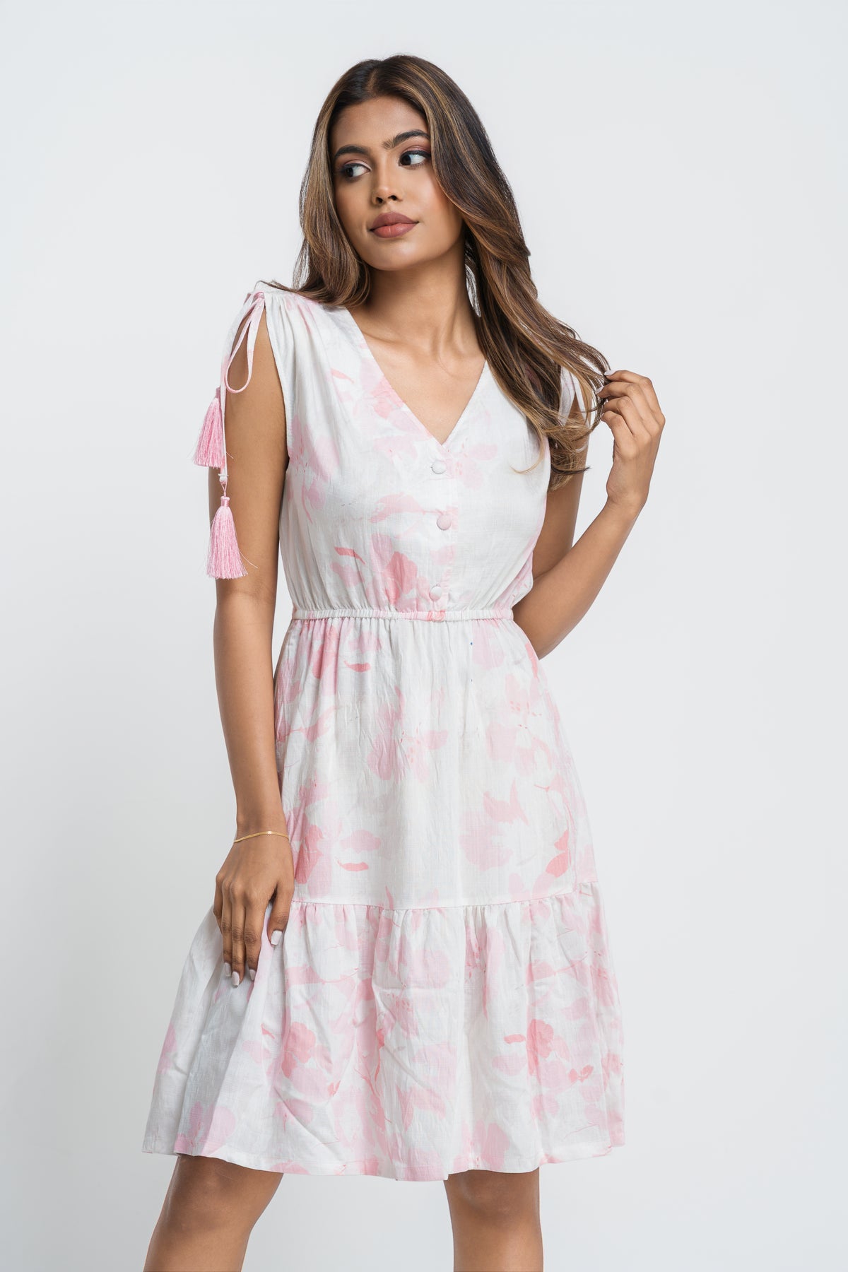 SERAPHINA-TASSEL SLEEVE MINI DRESS