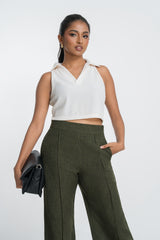 AZALEA - SLEEVELESS RIB POLO BLOUSE