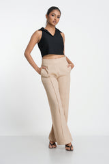 FIORELLA-HIGH WAISTED PINTUCK PANT