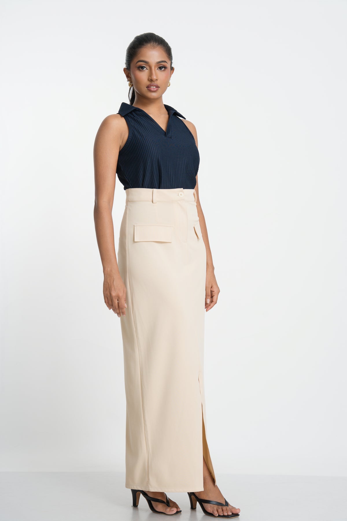 GISELLA- HIGH WAISTED FRONT SLIT SKIRT