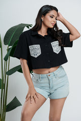 LUNA - LACE POCKET TOP